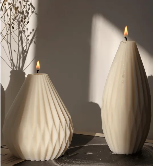 RESIN ART HUB Pear Shaped Lined Striped Candle Silicone Mold Earrings