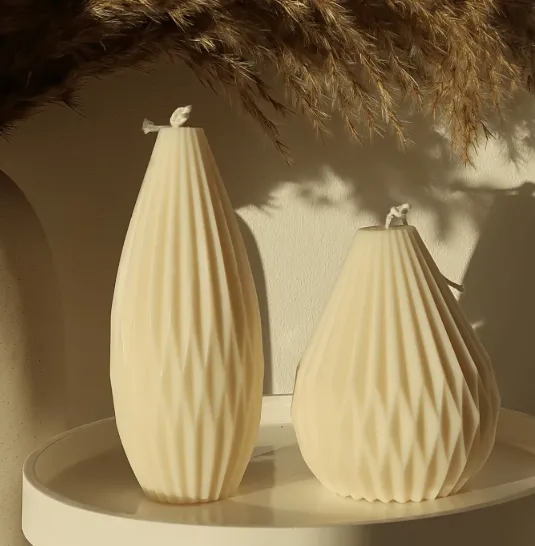 RESIN ART HUB Pear Shaped Lined Striped Candle Silicone Mold Earrings