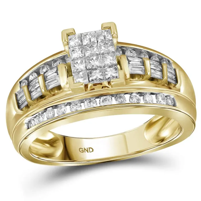 10kt Yellow Gold Womens Princess Diamond Cluster Bridal Wedding Engagement Ring 12 Cttw Size 8 mayamila Rings 10kt Yellow Gold Womens Princess Diamond Cluster Bridal Wedding Engagement Ring 12 Cttw Size 8 mayamila Rings