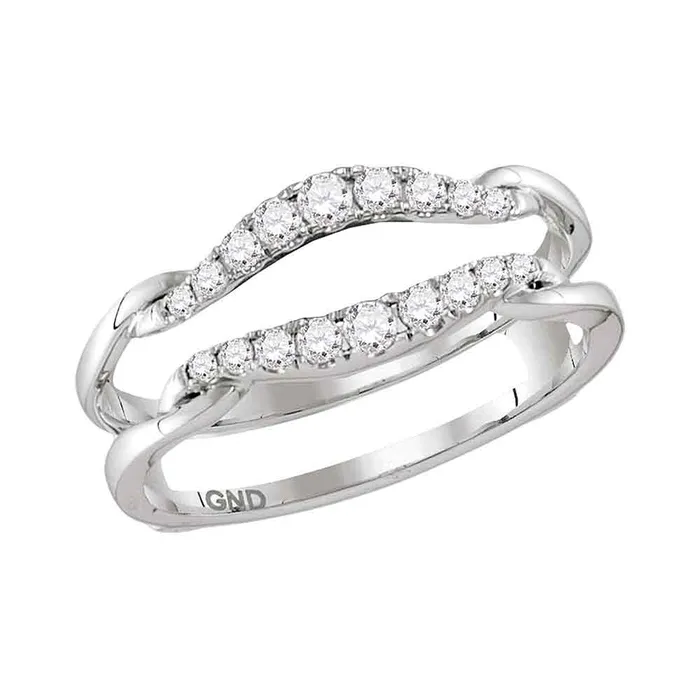 14kt White Gold Womens Round Diamond Ring Guard Wrap Solitaire Enhancer 13 Cttw mayamila Rings 14kt White Gold Womens Round Diamond Ring Guard Wrap Solitaire Enhancer 13 Cttw mayamila Rings