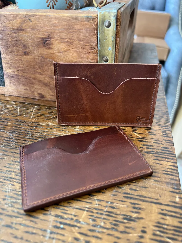 3 Pocket Card Case Brown Sole Survivor Leather Consignment Earrings