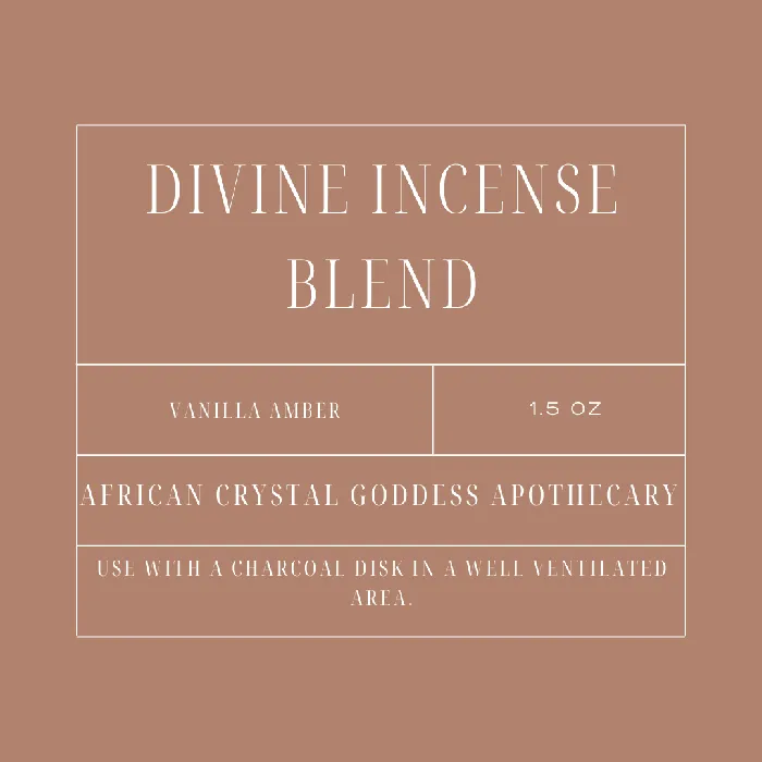 Divine Incense Blend Vanilla Amber African Crystal Goddess Apothecary Earrings
