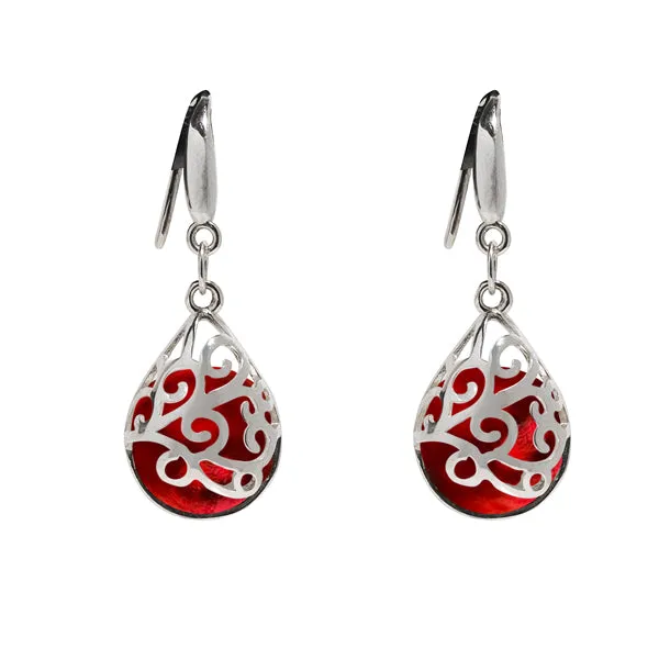 Earrings Bottled Up Designs Filigree Teardrop Sterling Earrings
