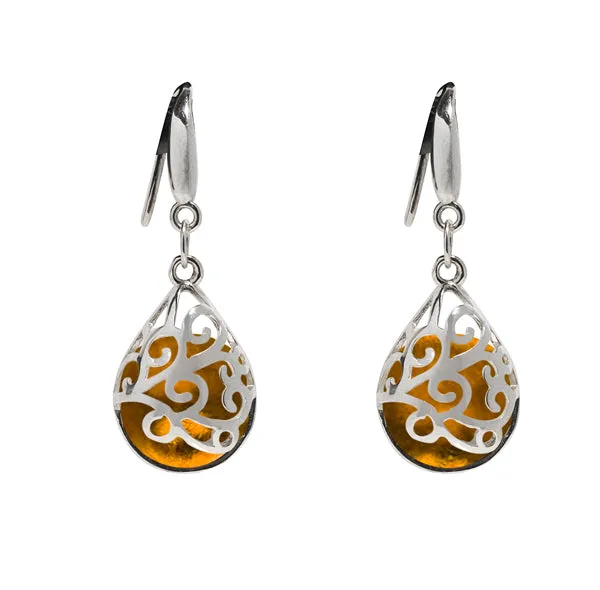 Earrings Bottled Up Designs Filigree Teardrop Sterling Earrings
