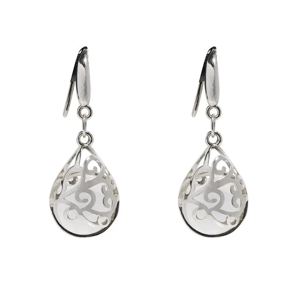 Earrings Bottled Up Designs Filigree Teardrop Sterling Earrings