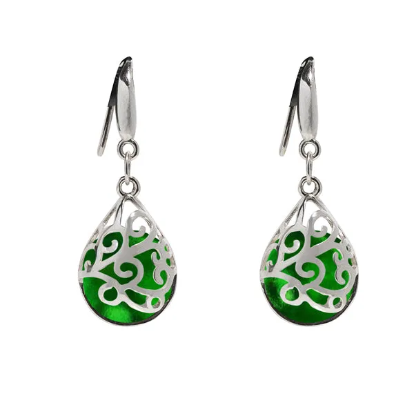 Earrings Bottled Up Designs Filigree Teardrop Sterling Earrings