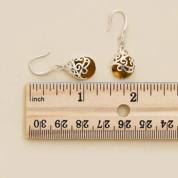 Earrings Bottled Up Designs Filigree Teardrop Sterling Earrings