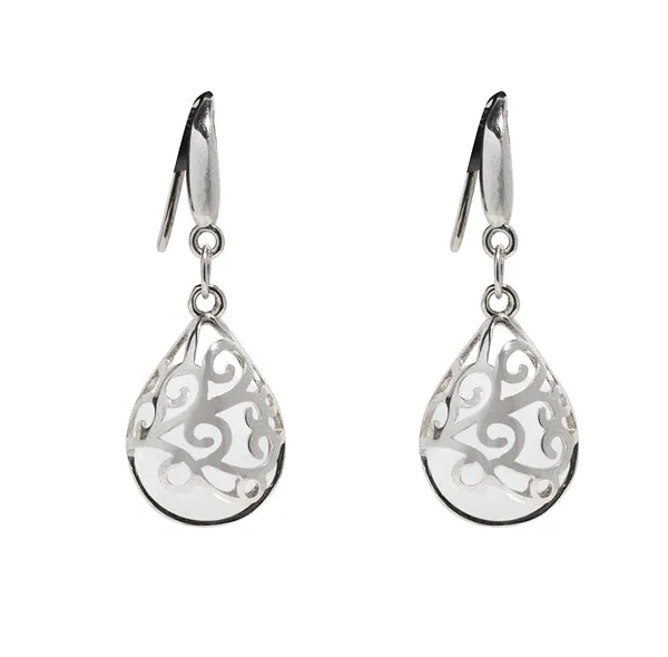 Earrings Bottled Up Designs Filigree Teardrop Sterling Earrings