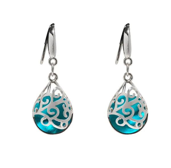 Earrings Bottled Up Designs Filigree Teardrop Sterling Earrings