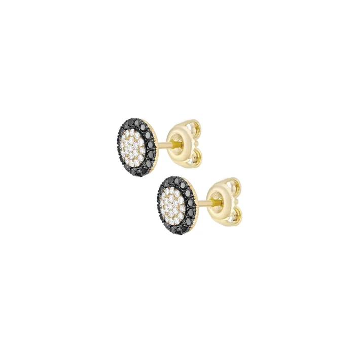 Earrings The Private Room Fine Jewelry Black and White Diamonds Round Pave Earrings