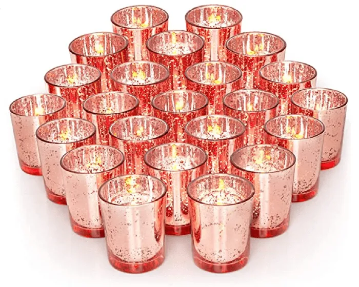 Earrings Volens Votive Candle Holder Rose Gold and Copper Color