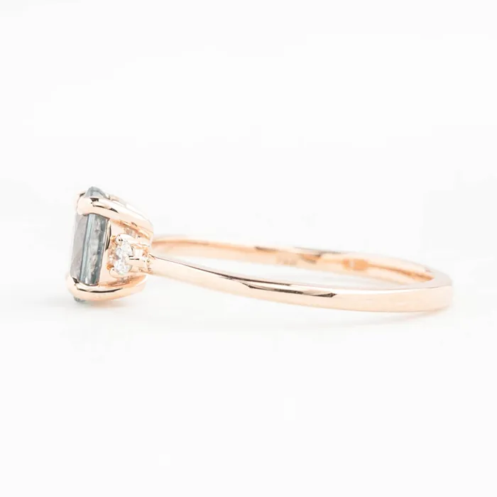 Emilie Ring 095ct Light Blue Green Unheated Sapphire 14K Rose Gold One of a kind Envero Jewelry Rings Emilie Ring 095ct Light Blue Green Unheated Sapphire 14K Rose Gold One of a kind Envero Jewelry Rings