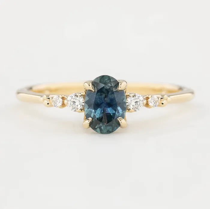Envero Jewelry Rings Estel Fleur Four Prongs Ring 073ct Teal Blue Green Montana Sapphire One of a kind Envero Jewelry Rings Estel Fleur Four Prongs Ring 073ct Teal Blue Green Montana Sapphire One of a kind