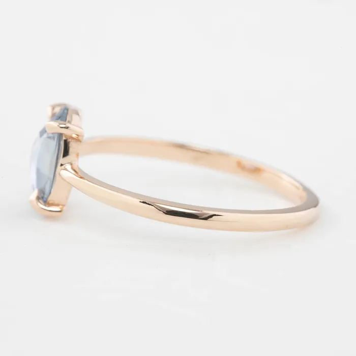 Envero Jewelry Rings Lisa Ring 126ct Unheated Organic Cut Light Blue Sapphire 14k rose gold One of a kind
