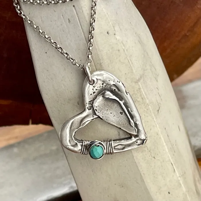 HeidiJHale Designs Sterling Silver Turquoise True Love Necklace Necklaces