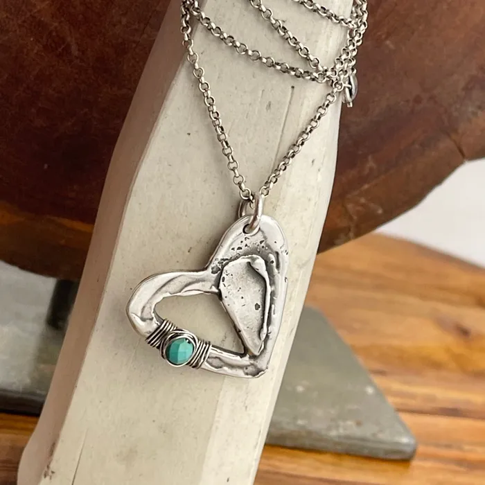 HeidiJHale Designs Sterling Silver Turquoise True Love Necklace Necklaces HeidiJHale Designs Sterling Silver Turquoise True Love Necklace Necklaces