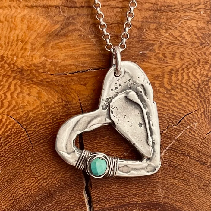 HeidiJHale Designs Sterling Silver Turquoise True Love Necklace Necklaces HeidiJHale Designs Sterling Silver Turquoise True Love Necklace Necklaces