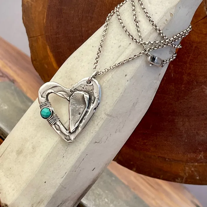 HeidiJHale Designs Sterling Silver Turquoise True Love Necklace Necklaces HeidiJHale Designs Sterling Silver Turquoise True Love Necklace Necklaces