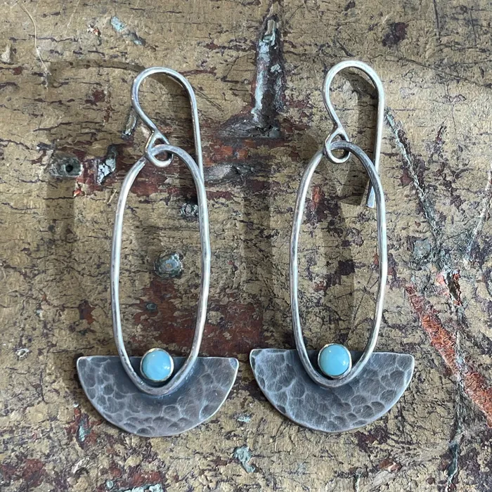 Larimar Fan Drop Earrings THE OPAL Earrings