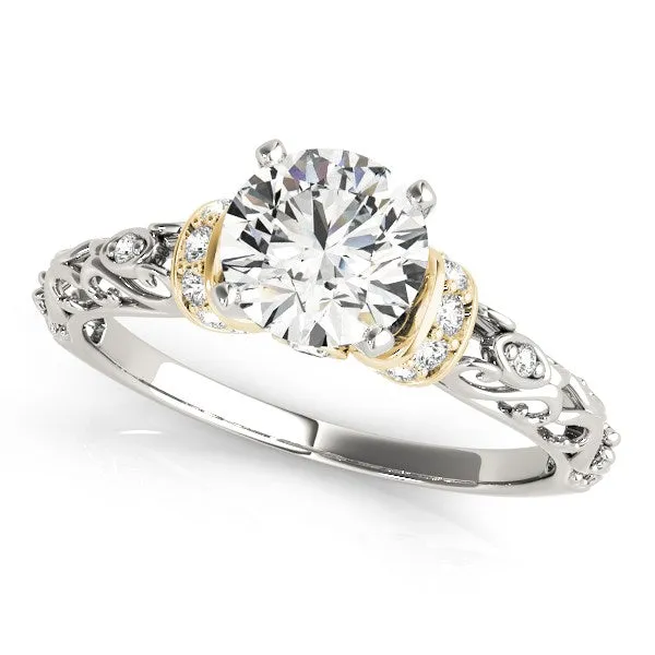 MayaMila Rings 14k White And Yellow Gold Antique Style Diamond Engagement Ring 1 18 cttw MayaMila Rings 14k White And Yellow Gold Antique Style Diamond Engagement Ring 1 18 cttw