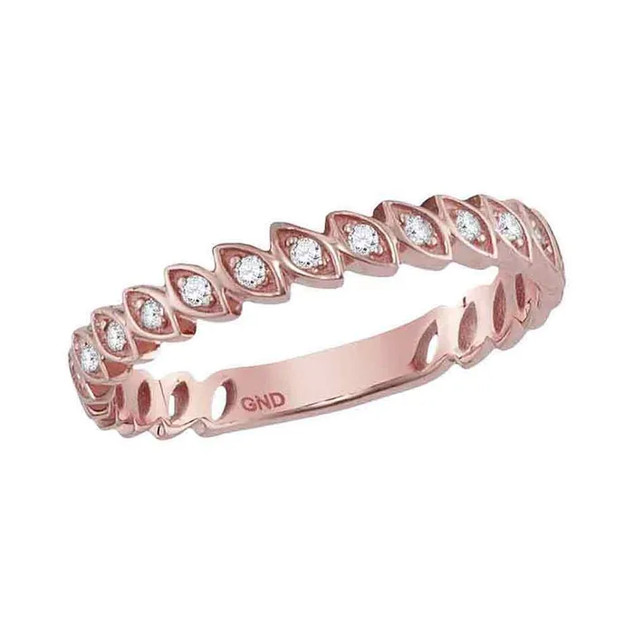 mayamila Rings 14kt Rose Gold Womens Round Diamond Ovals Stackable Band Ring 110 Cttw mayamila Rings 14kt Rose Gold Womens Round Diamond Ovals Stackable Band Ring 110 Cttw
