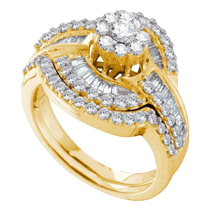 mayamila Rings 14kt Yellow Gold Womens Round Diamond Bridal Wedding Engagement Ring Band Set 115 Cttw mayamila Rings 14kt Yellow Gold Womens Round Diamond Bridal Wedding Engagement Ring Band Set 115 Cttw