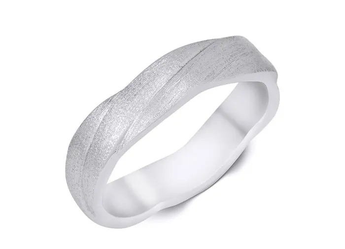 mayamila Rings Sterling Silver 5mm Mens Textured Round Layered Infinity Band Ring mayamila Rings Sterling Silver 5mm Mens Textured Round Layered Infinity Band Ring