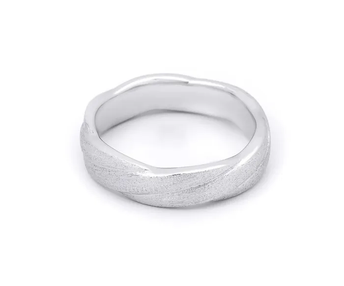 mayamila Rings Sterling Silver 5mm Mens Textured Round Layered Infinity Band Ring