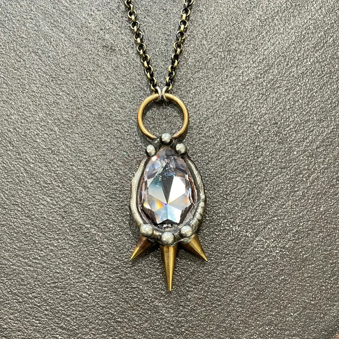 Mikal Winn Necklaces Spiked Teardrop Crystal Necklace Mikal Winn Necklaces Spiked Teardrop Crystal Necklace