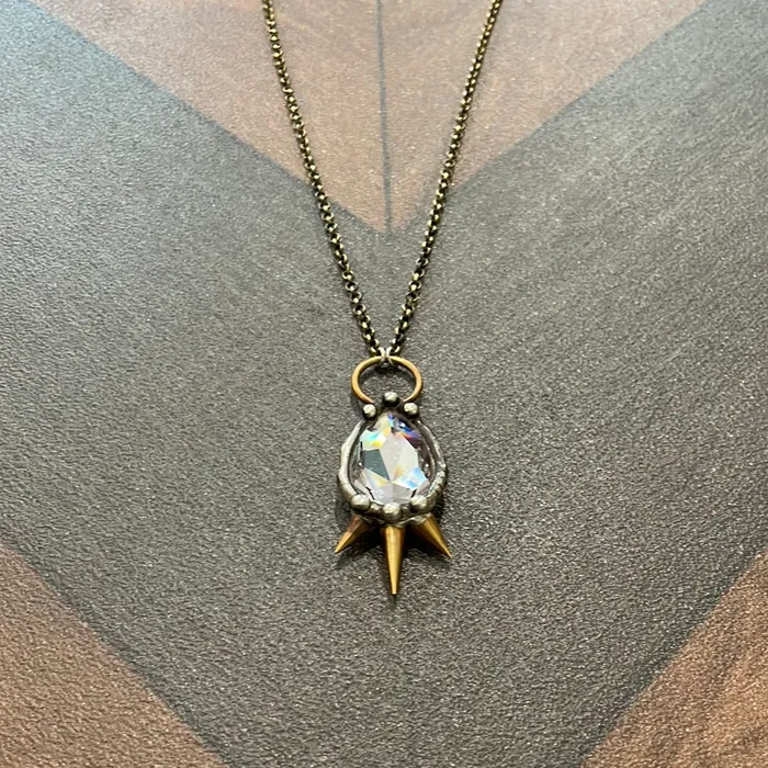 Mikal Winn Necklaces Spiked Teardrop Crystal Necklace Mikal Winn Necklaces Spiked Teardrop Crystal Necklace