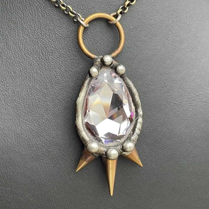 Mikal Winn Necklaces Spiked Teardrop Crystal Necklace Mikal Winn Necklaces Spiked Teardrop Crystal Necklace