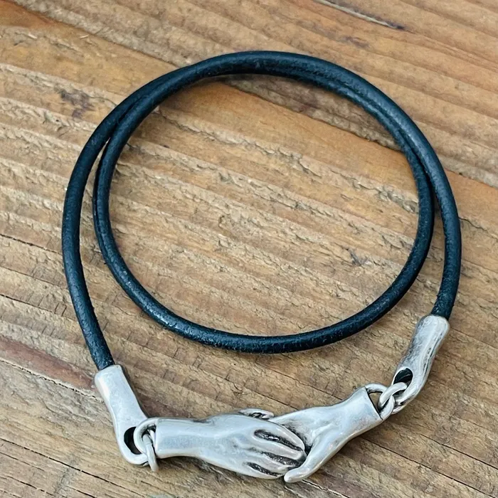 Pewter Hand in Hand Necklace HeidiJHale Designs Necklaces Pewter Hand in Hand Necklace HeidiJHale Designs Necklaces