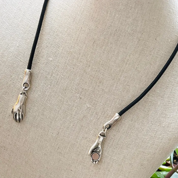 Pewter Hand in Hand Necklace HeidiJHale Designs Necklaces Pewter Hand in Hand Necklace HeidiJHale Designs Necklaces