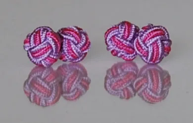 Pink Purple Silk Knot Cufflinks Head Shoulders Toes and Bows Rings
