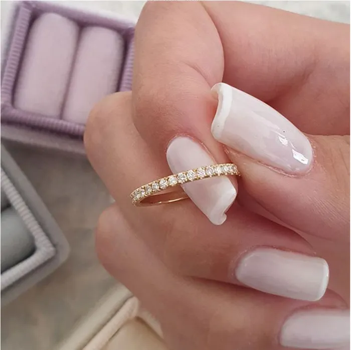 Rings 3PCS Golden Tone Round Cut Sterling Silver Wedding Bridal Set Shineofdiamond