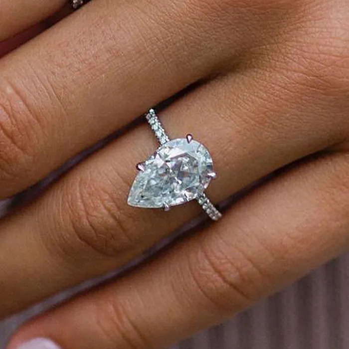 Rings Shineofdiamond Dainty Pear Cut Interweave Band Sterling Silver Wedding Bridal Set Rings Shineofdiamond Dainty Pear Cut Interweave Band Sterling Silver Wedding Bridal Set