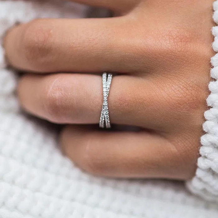 Rings Shineofdiamond Dainty Pear Cut Interweave Band Sterling Silver Wedding Bridal Set Rings Shineofdiamond Dainty Pear Cut Interweave Band Sterling Silver Wedding Bridal Set