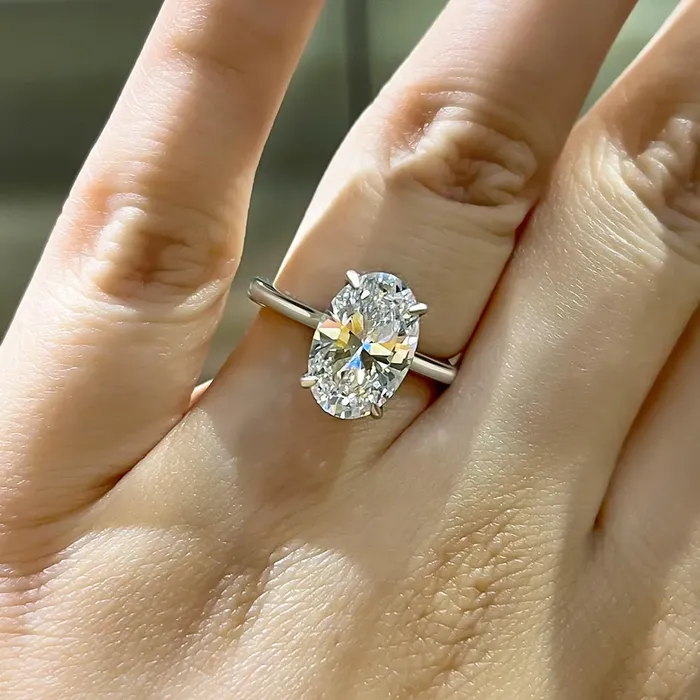 Shineofdiamond Rings Oval Cut Solitaire Golden Color Engagement Ring In Sterling Silver Shineofdiamond Rings Oval Cut Solitaire Golden Color Engagement Ring In Sterling Silver