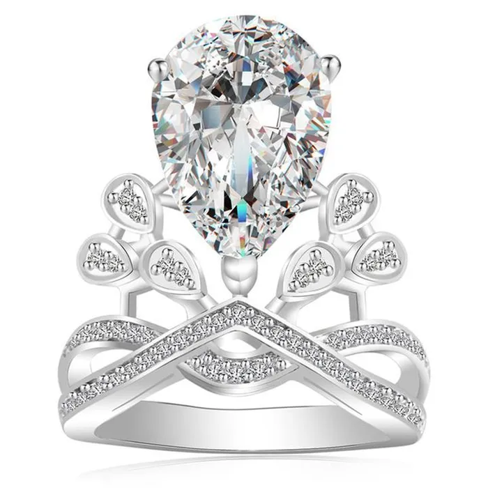 Shineofidamond Pear Cut Open Cuff Adjustable Engagement Ring Rings Shineofidamond Pear Cut Open Cuff Adjustable Engagement Ring Rings