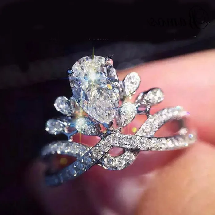 Shineofidamond Pear Cut Open Cuff Adjustable Engagement Ring Rings Shineofidamond Pear Cut Open Cuff Adjustable Engagement Ring Rings