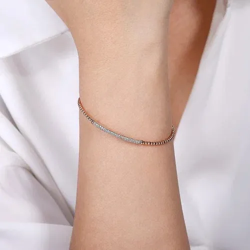 14K Rose Gold Bujukan Diamond Bar Split Bangle GABRIEL CO Bracelets