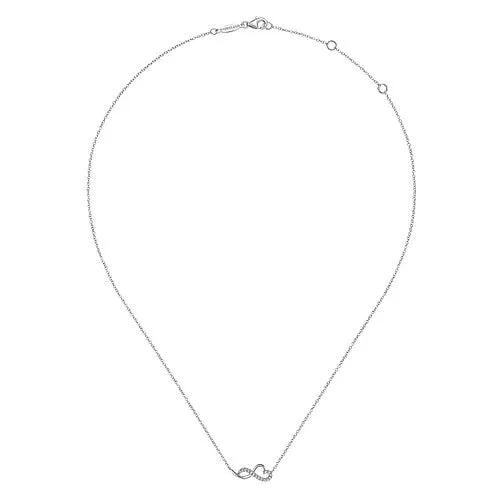 14K White Gold Diamond Infinity Heart Pendant Necklace GABRIEL CO Necklaces