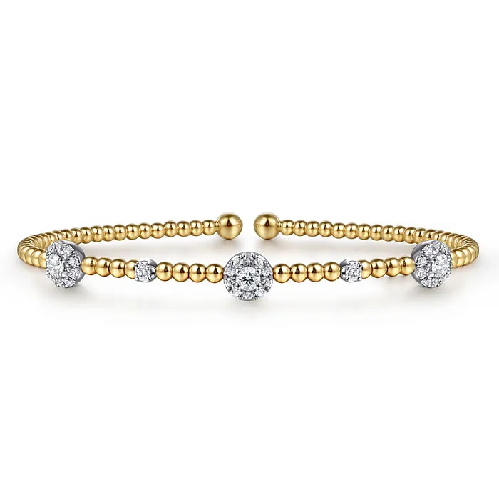 14K WhiteYellow Gold Bujukan Diamond Cluster Stations Bangle GABRIEL CO Bracelets 14K WhiteYellow Gold Bujukan Diamond Cluster Stations Bangle GABRIEL CO Bracelets