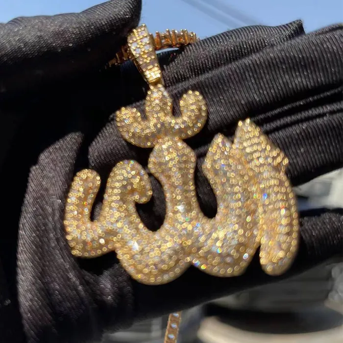 Allah Iced Out Diamond Pendant Necklace Allah Necklaces