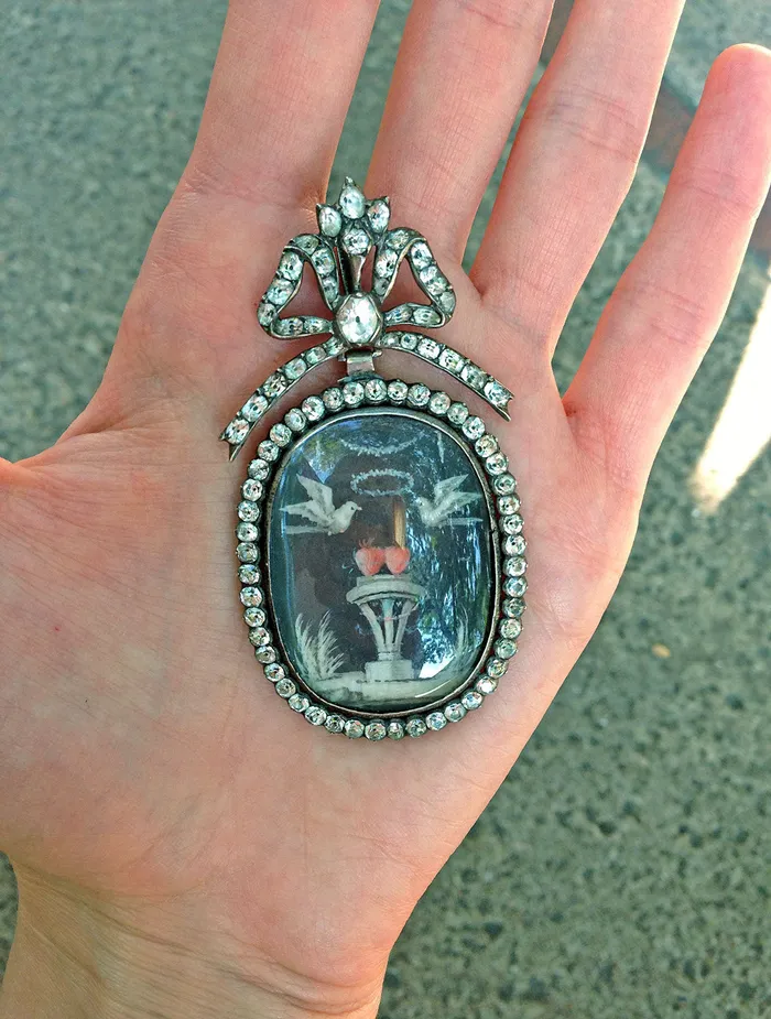 Bell Bird Antiques Paste Cherub Pendant Necklaces