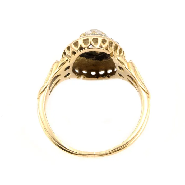 Bell Bird Antiques Rings Victorian Era Diamond Cluster Ring