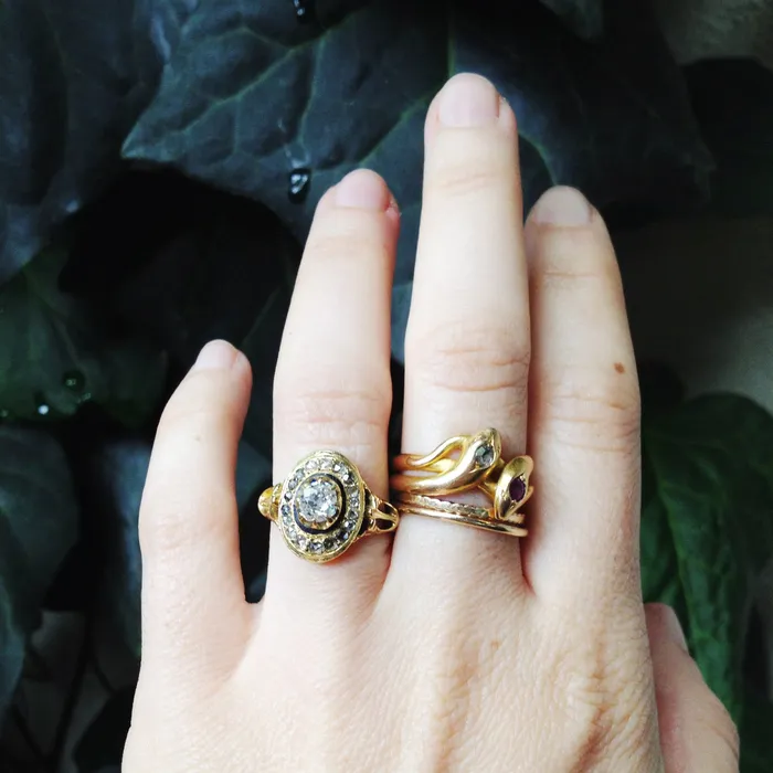 Bell Bird Antiques Rings Victorian Era Diamond Cluster Ring