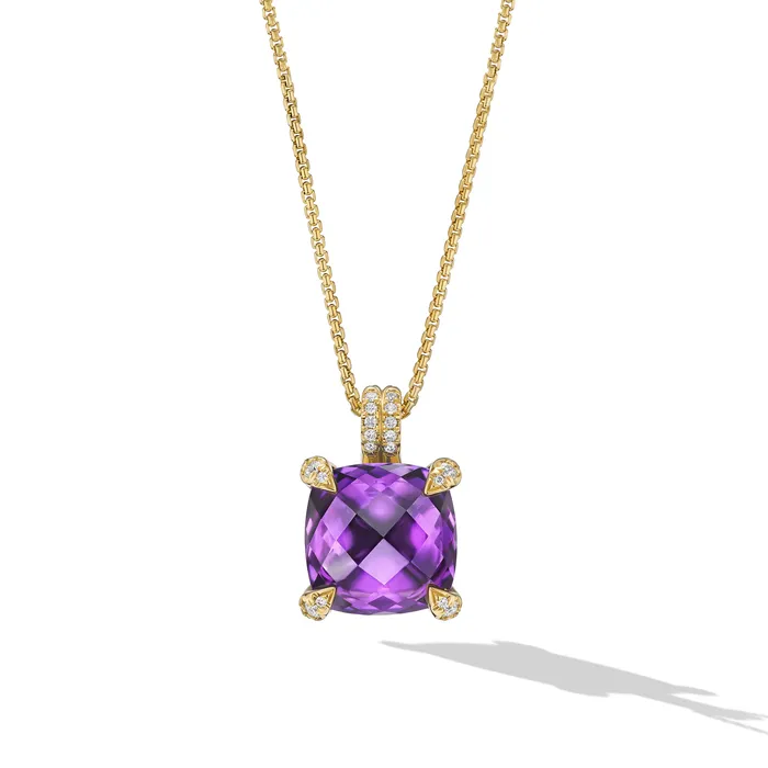 David Yurman Necklaces ChatelainePendant Necklace in 18K Yellow Gold with Amethyst and Diamonds 11mm David Yurman Necklaces ChatelainePendant Necklace in 18K Yellow Gold with Amethyst and Diamonds 11mm