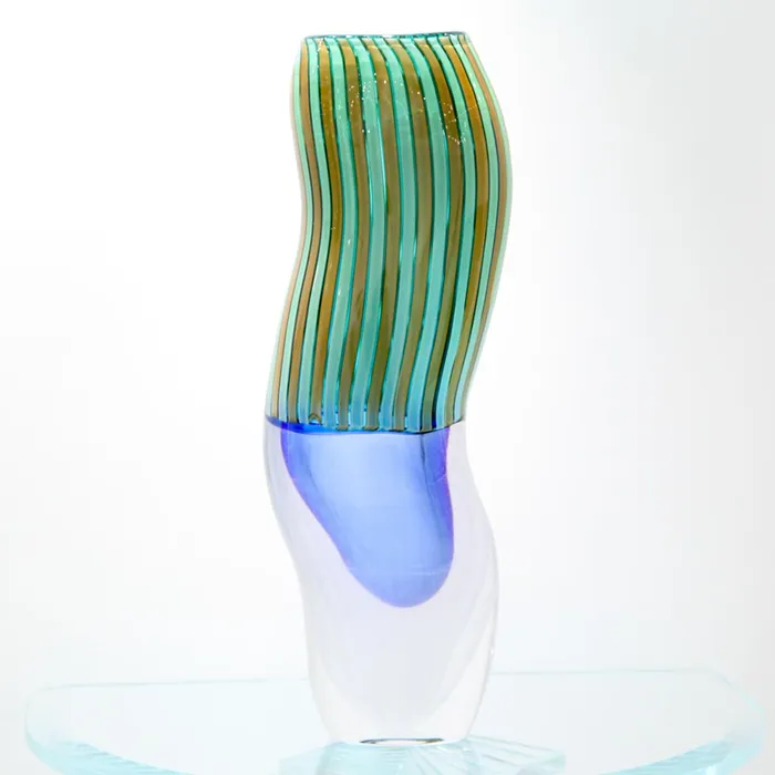 Don Romano Earrings Green stripes vase