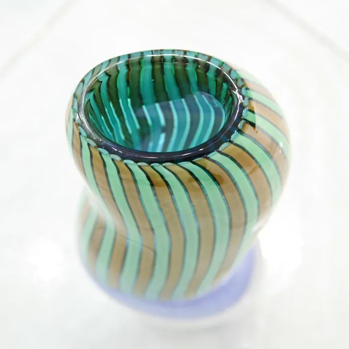 Don Romano Earrings Green stripes vase Don Romano Earrings Green stripes vase